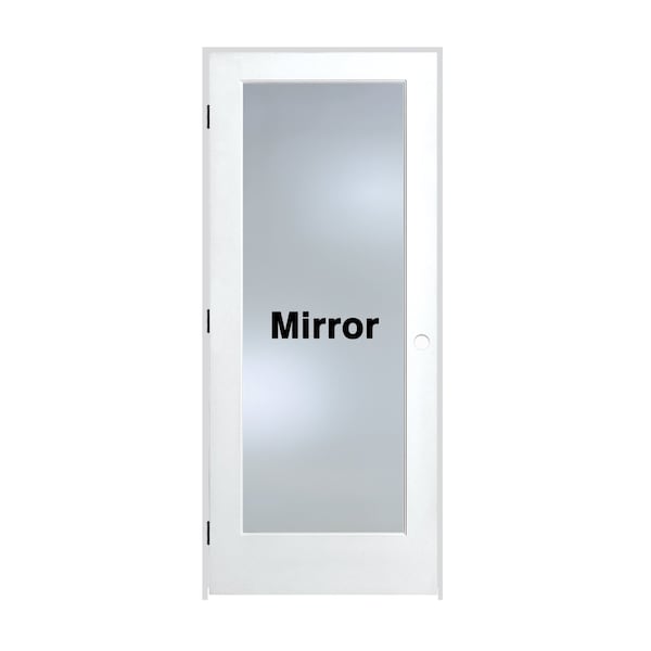 Trimlite 32"x80"x13/8" Primed 1Lite Mirror TwoSides Tempered Glass Interior French 71/4" RH Prehung Matte 2868pri1501MIRTRH10B714 - main